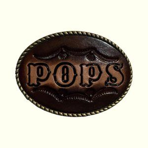 Pops Traditional Tattoo Lettering Beltbuckle